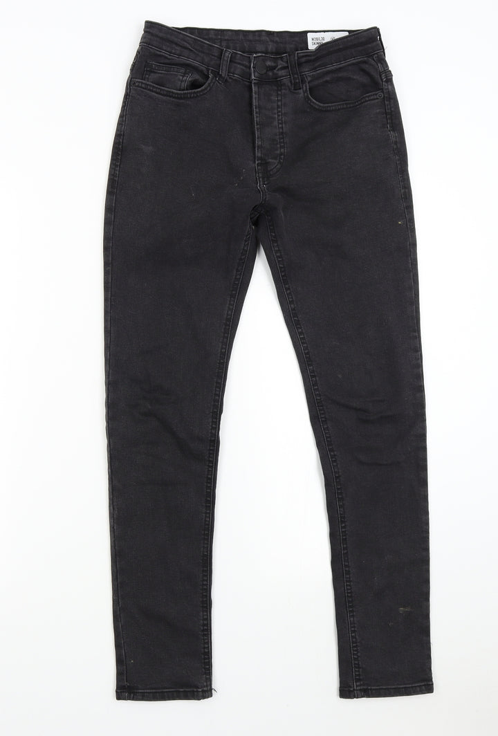 Primark Womens Black Denim Skinny Jeans Size 28 L29 in