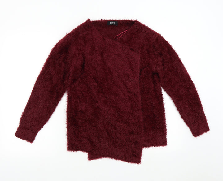 Klass Womens Red Cardigan Jumper Size M