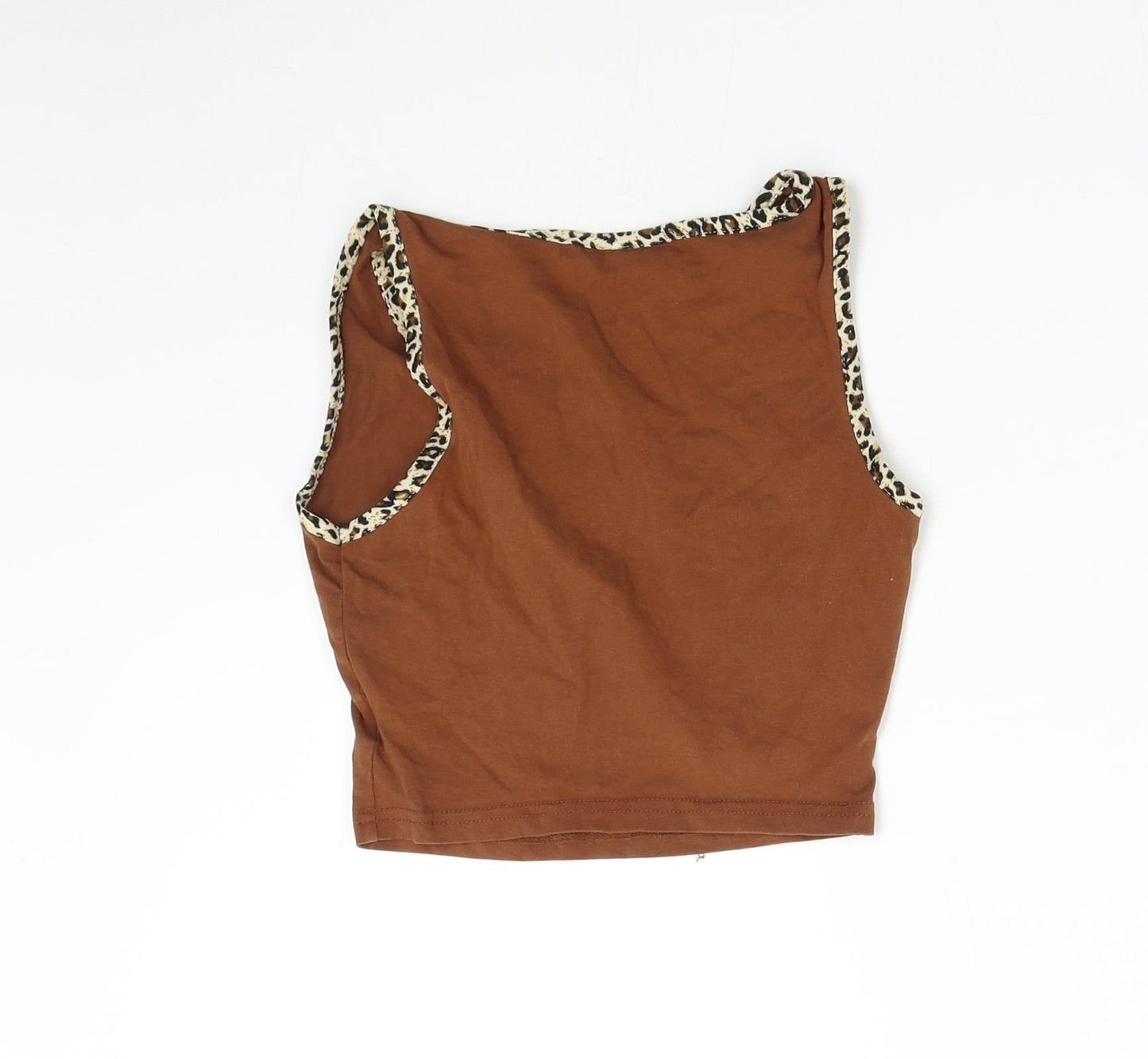 SheIn Womens Brown Animal Print  Basic Tank Size XS  - Heart