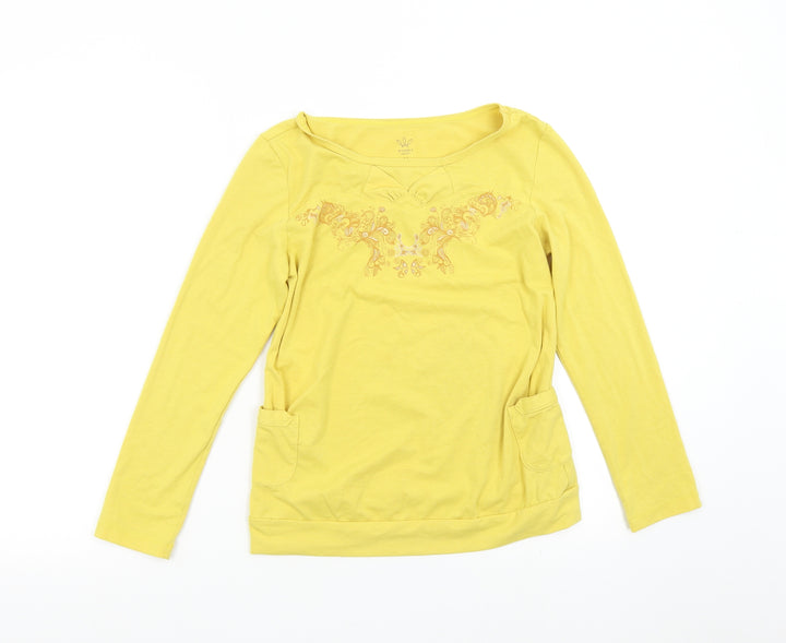 Winny Womens Yellow   Basic T-Shirt Size M