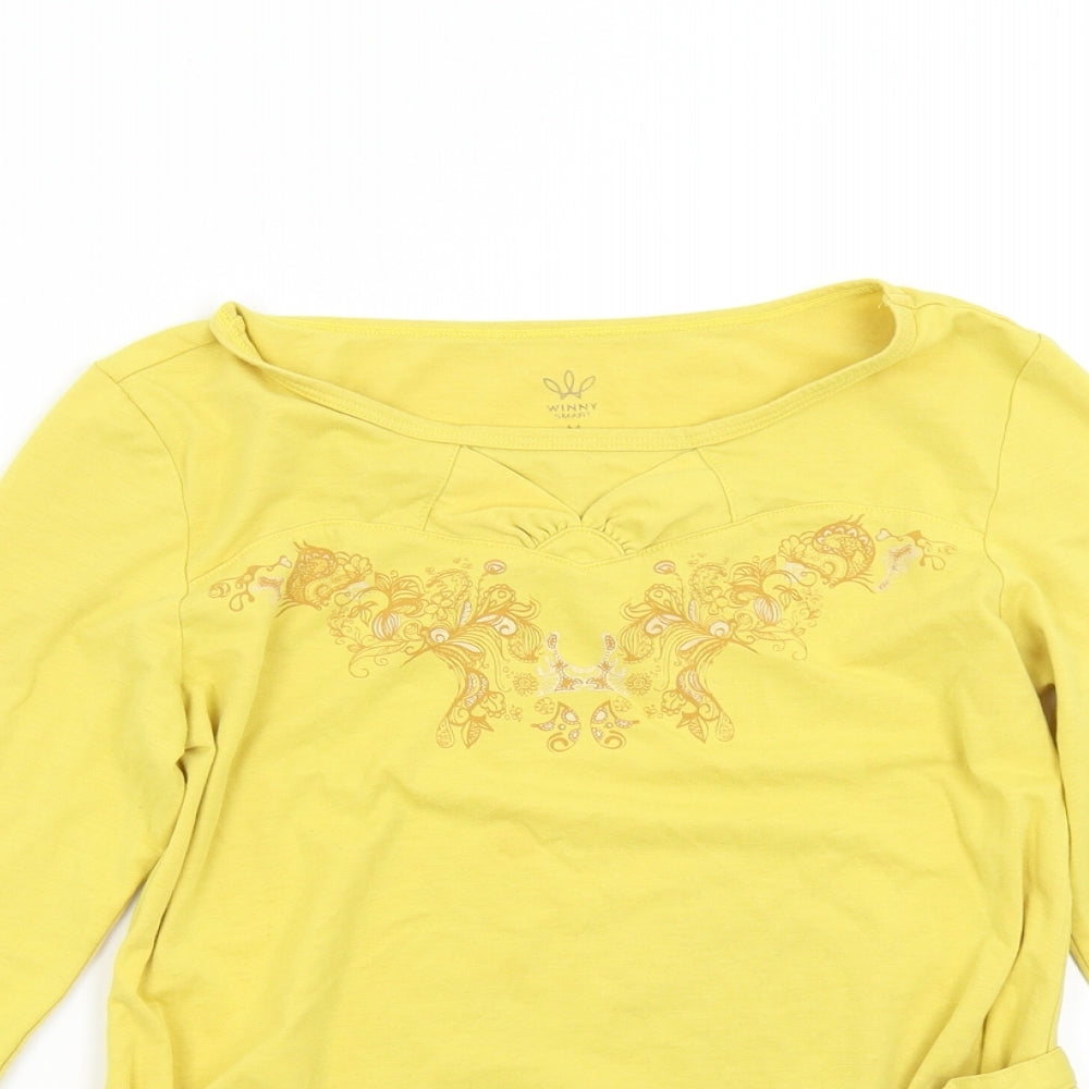 Winny Womens Yellow   Basic T-Shirt Size M