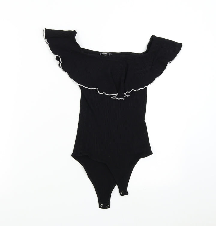 Bershka Womens Black   Bodysuit One-Piece Size S