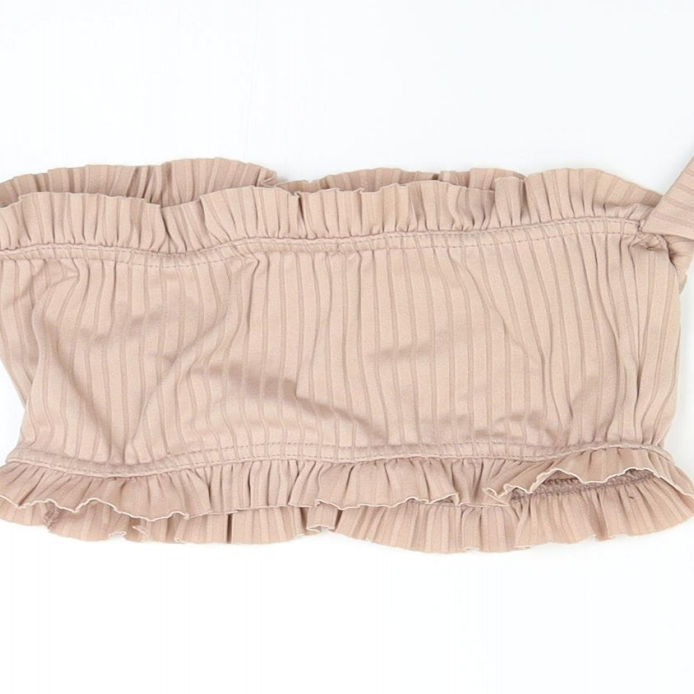Femme Luxe Womens Brown   Cropped Tank Size 10
