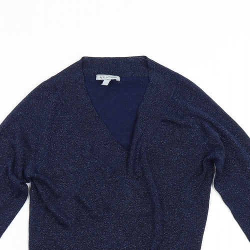 Reflections Womens Blue  Knit Pullover Jumper Size M