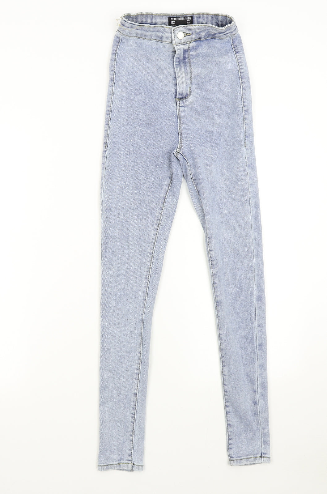 Pretty Little Thing Womens Blue  Denim Skinny Jeans Size 4 L27 in