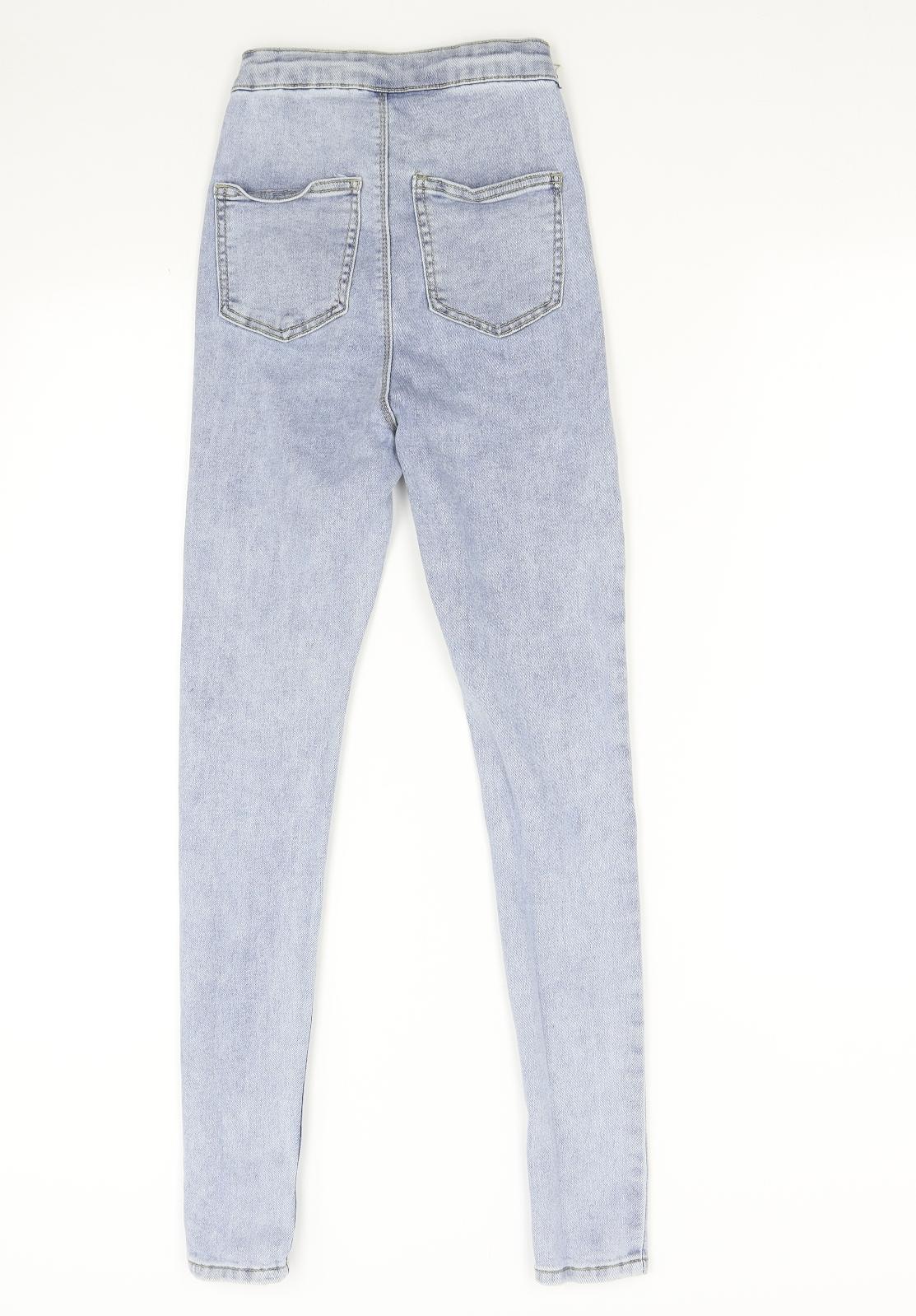 Pretty Little Thing Womens Blue  Denim Skinny Jeans Size 4 L27 in