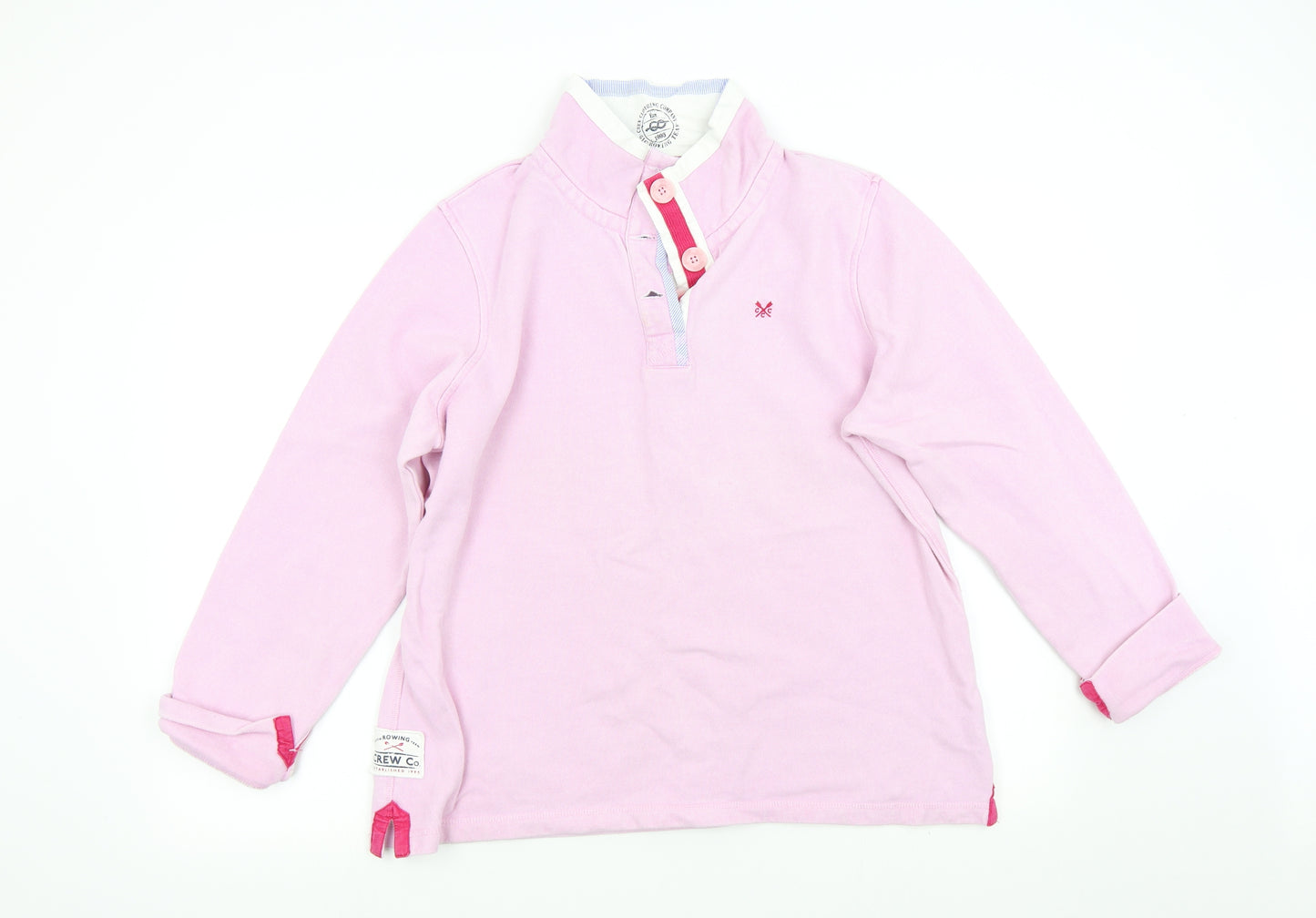Crew Clothing Womens Pink   Henley Sweatshirt Size 16