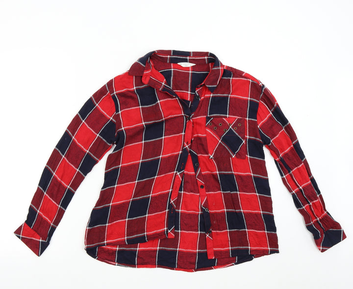 Matalan Girls Red Check Flannel Top Pyjama Top Size 13 Years