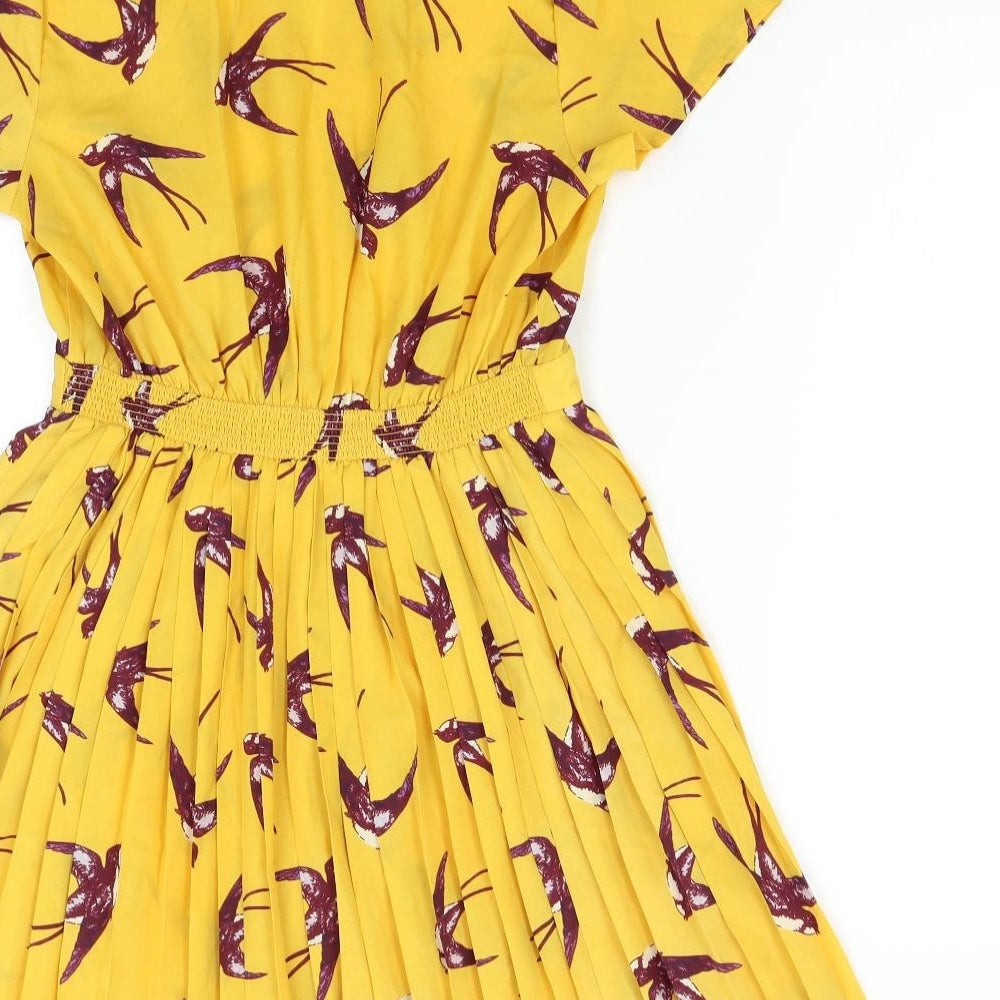 Papaya Womens Yellow   Shirt Dress  Size 12  - Birds