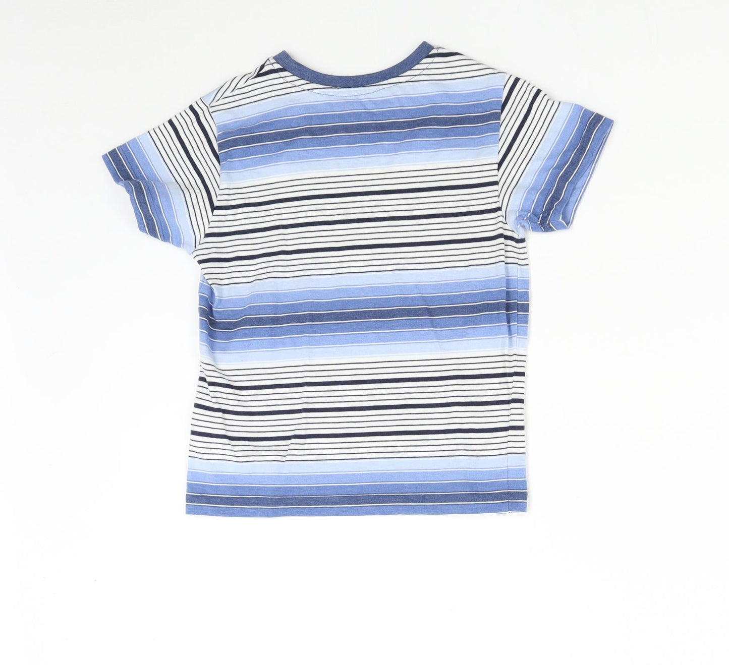 Primark Boys Blue Striped  Basic T-Shirt Size 5-6 Years