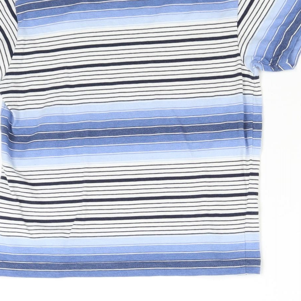 Primark Boys Blue Striped  Basic T-Shirt Size 5-6 Years