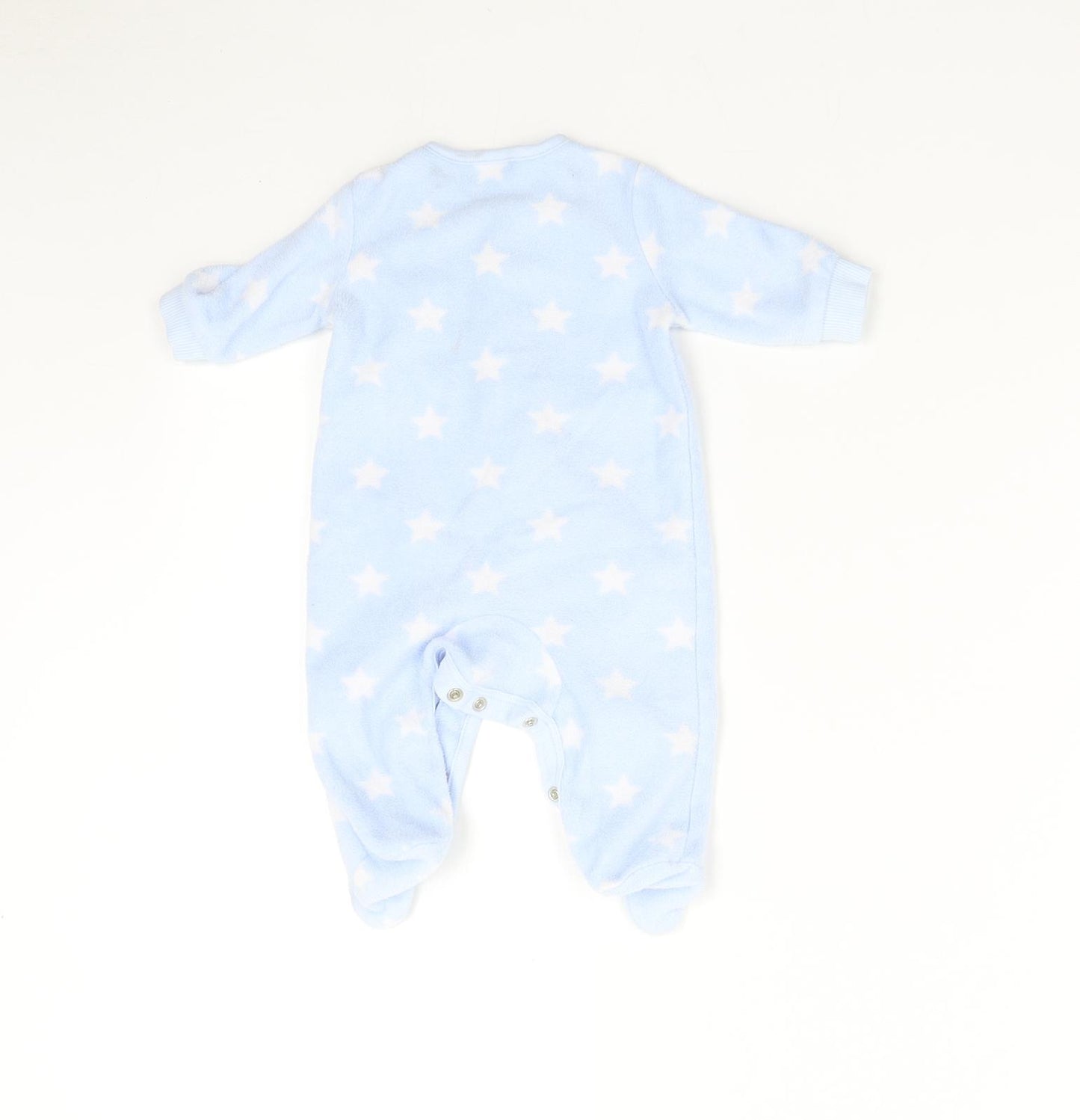 F&F Baby Blue  Fleece Babygrow One-Piece Size 0-3 Months  - Stars