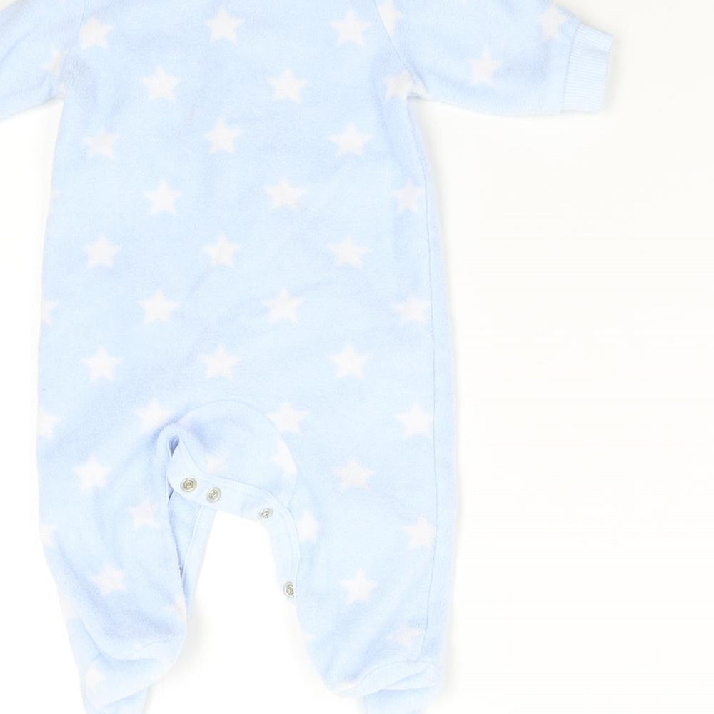 F&F Baby Blue  Fleece Babygrow One-Piece Size 0-3 Months  - Stars