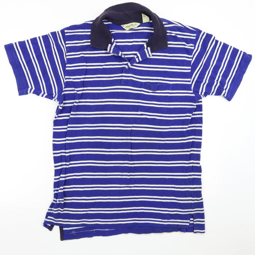 Eddie Bauer Mens Blue Striped   Polo Size M