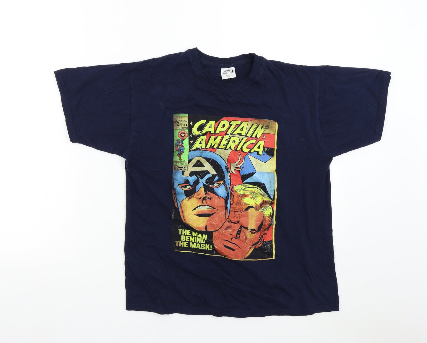 Marvel Mens Blue    T-Shirt Size M  - Captain America