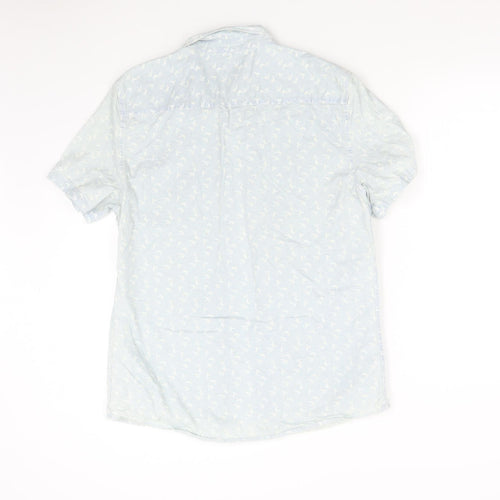 French Connection Mens Blue    Button-Up Size L  - Swallows