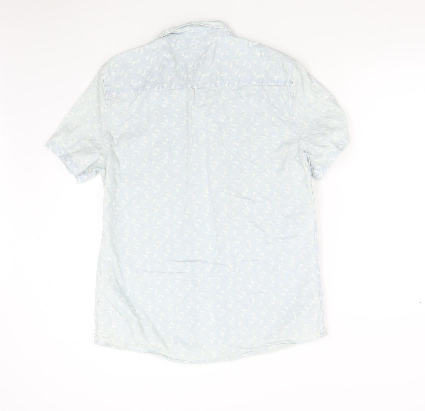 French Connection Mens Blue    Button-Up Size L  - Swallows