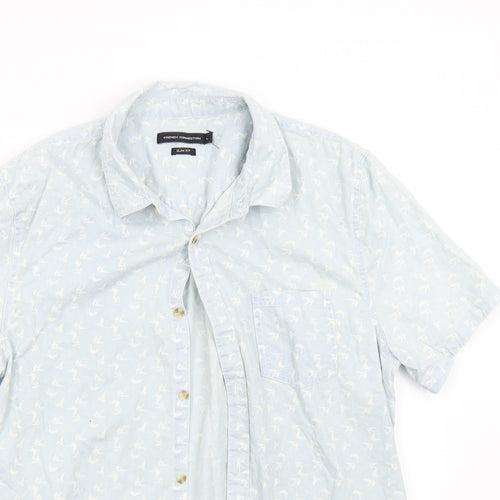 French Connection Mens Blue    Button-Up Size L  - Swallows