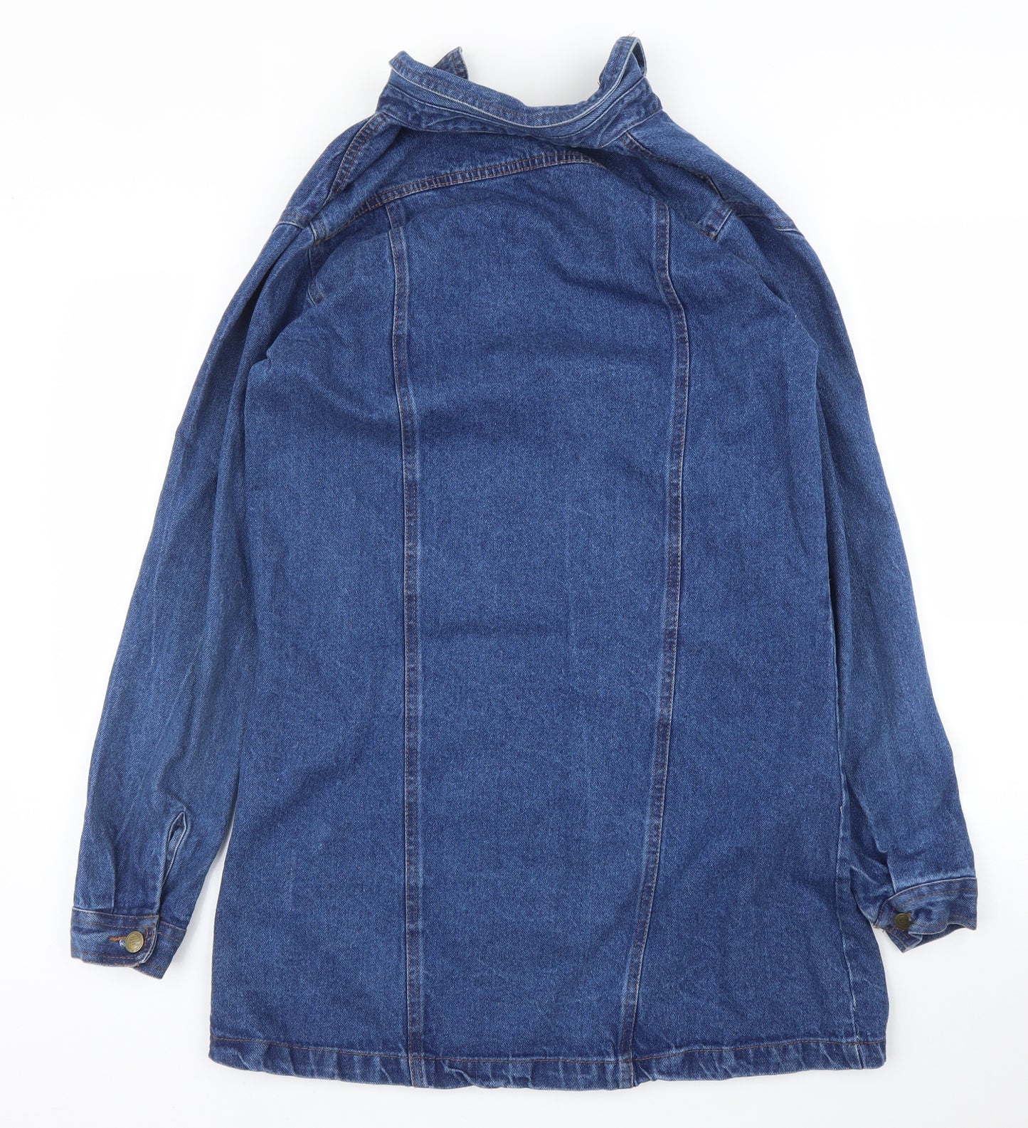 Bershka Womens Blue  Denim Tunic Button-Up Size L