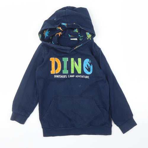 LC Waikiki Boys Blue   Pullover Hoodie Size 5 Years  - Dinosaur
