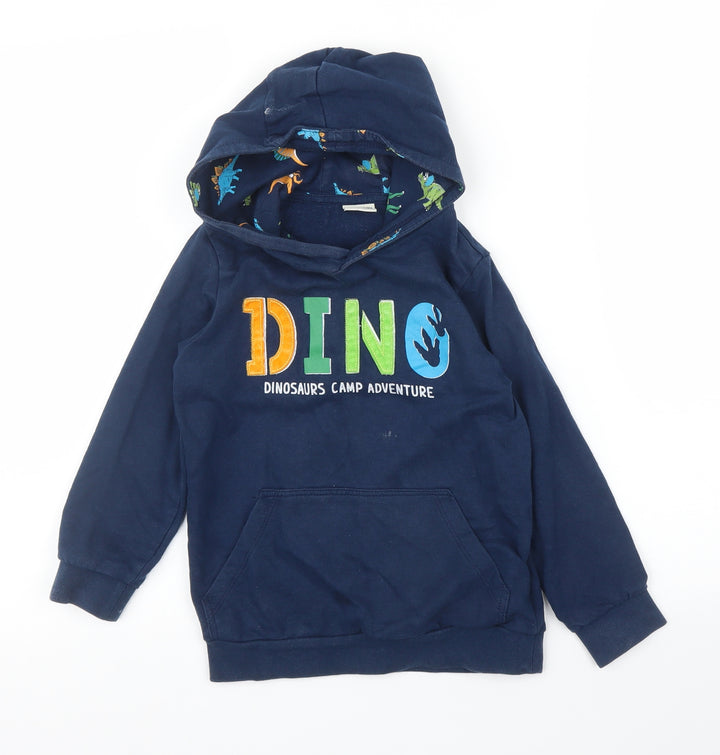 LC Waikiki Boys Blue Pullover Hoodie Size 5 Years - Dinosaur