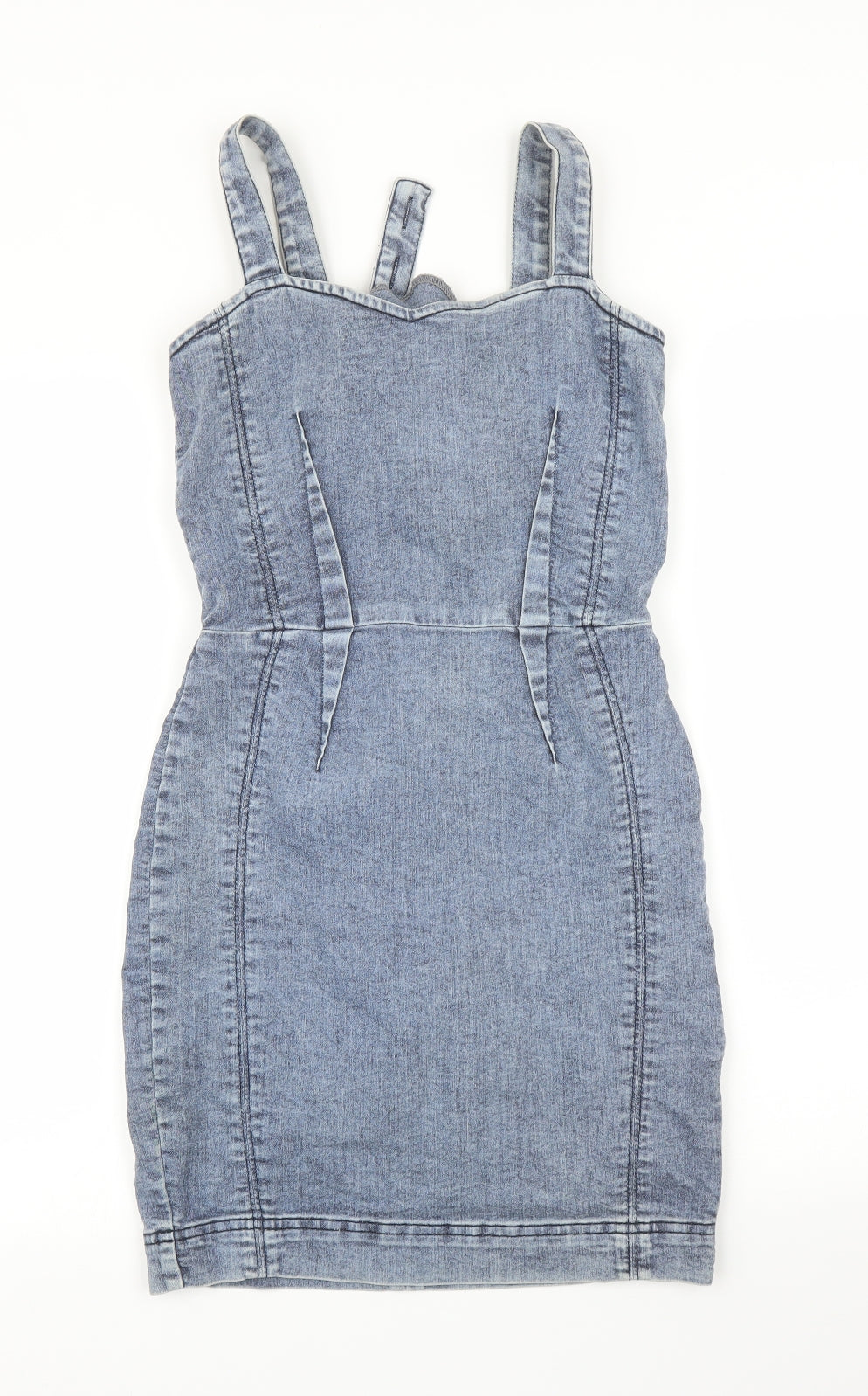 ASOS Womens Blue  Denim Pinafore/Dungaree Dress  Size 8
