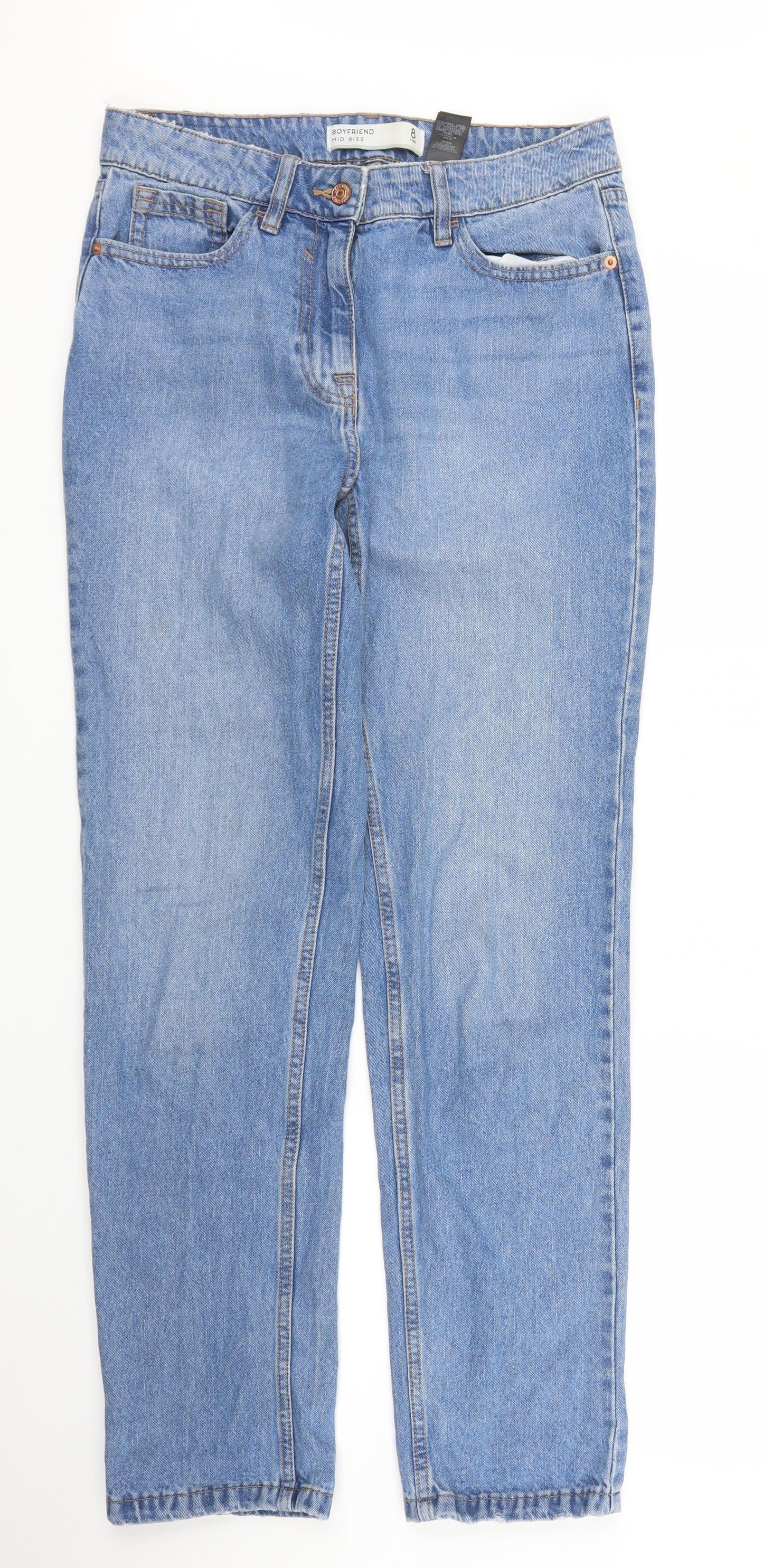 NEXT Womens Blue  Denim Boyfriend Jeans Size 8 L30 in