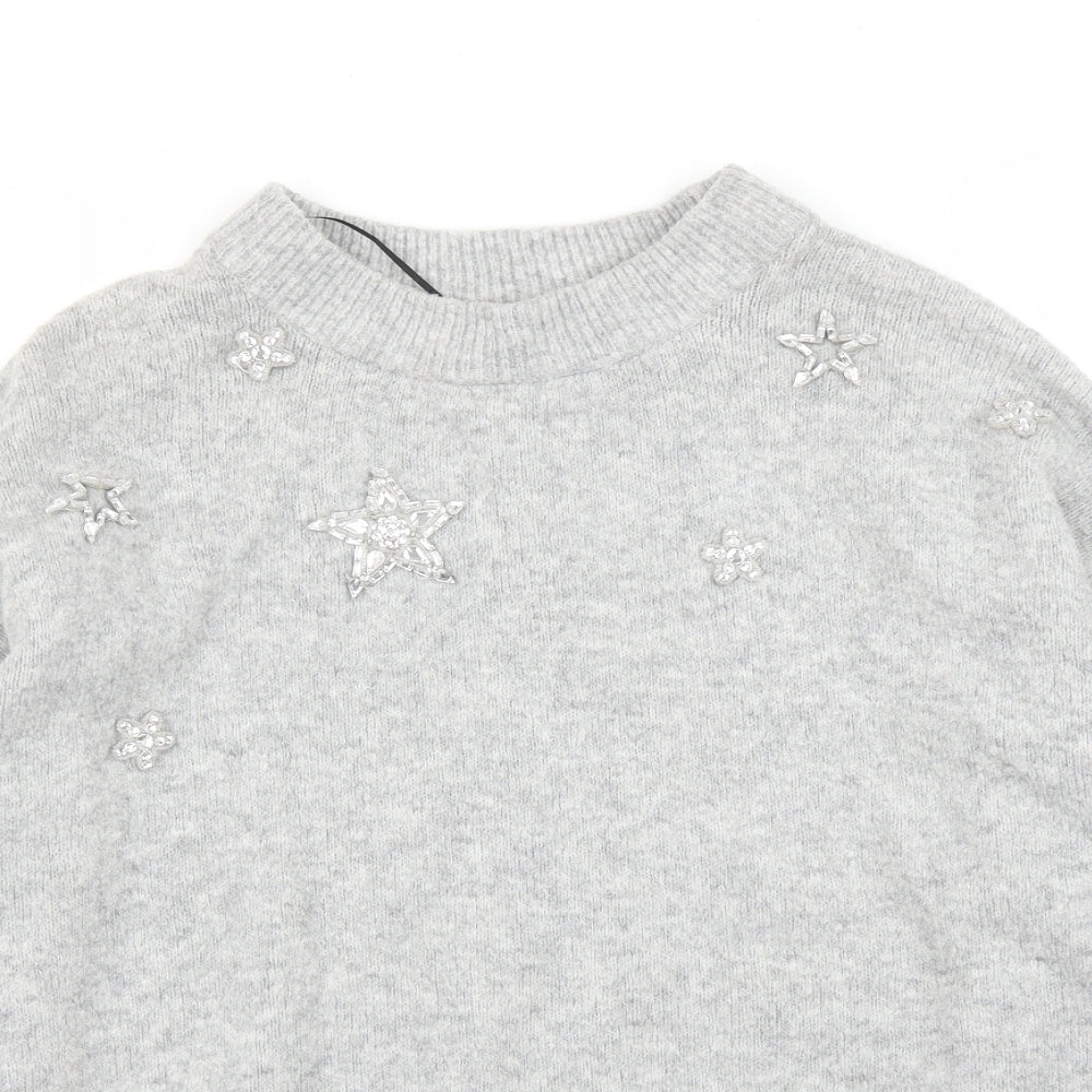 H&M Womens Grey   Pullover Jumper Size M
