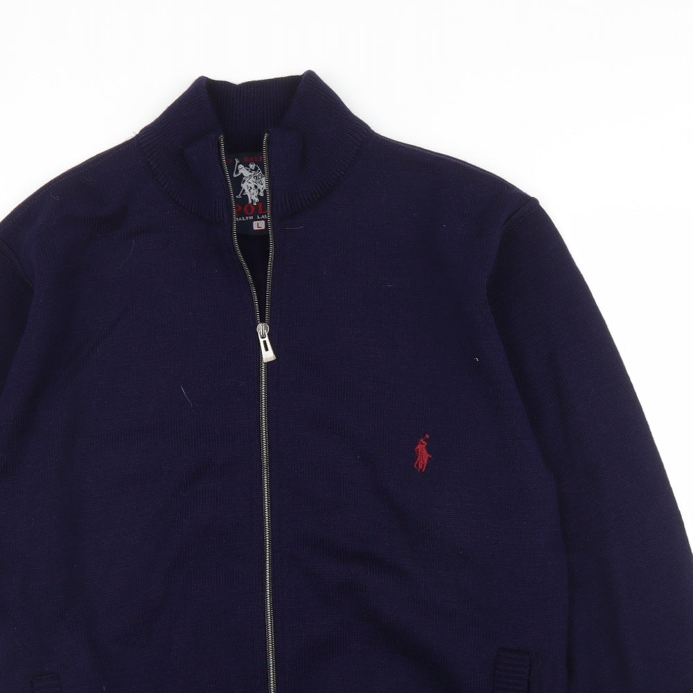 Polo Ralph Lauren Mens Blue   Full Zip Jumper Size L