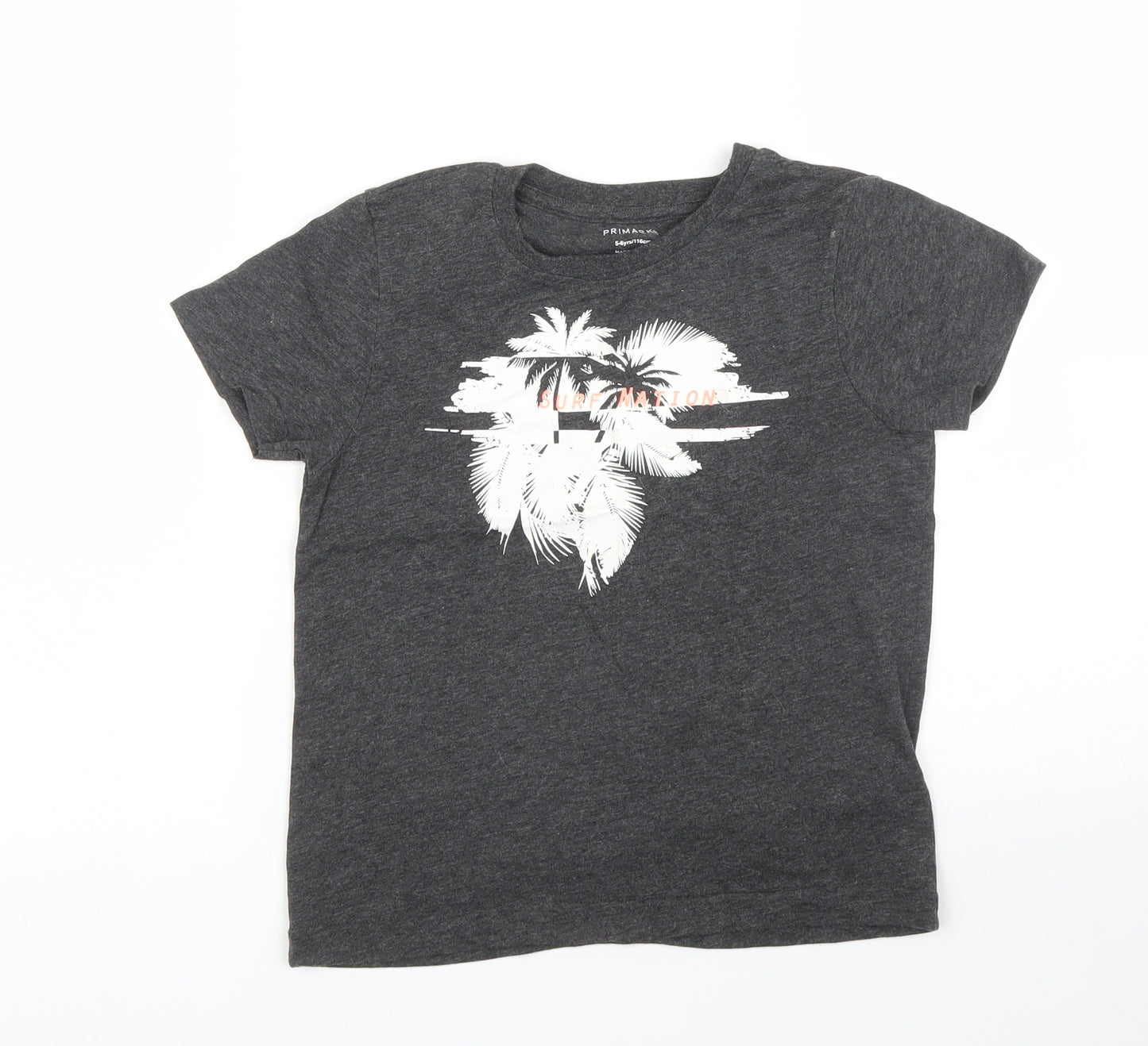 Primark Boys Grey   Basic T-Shirt Size 5 Years