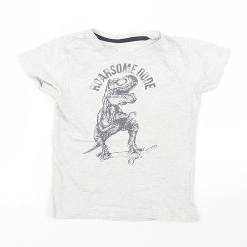 Primark Boys Beige  Rayon Basic T-Shirt Size 5 Years