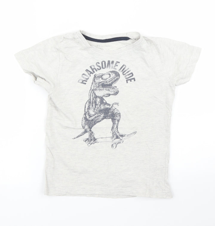 Primark Boys Beige Rayon Basic T-Shirt Size 5 Years