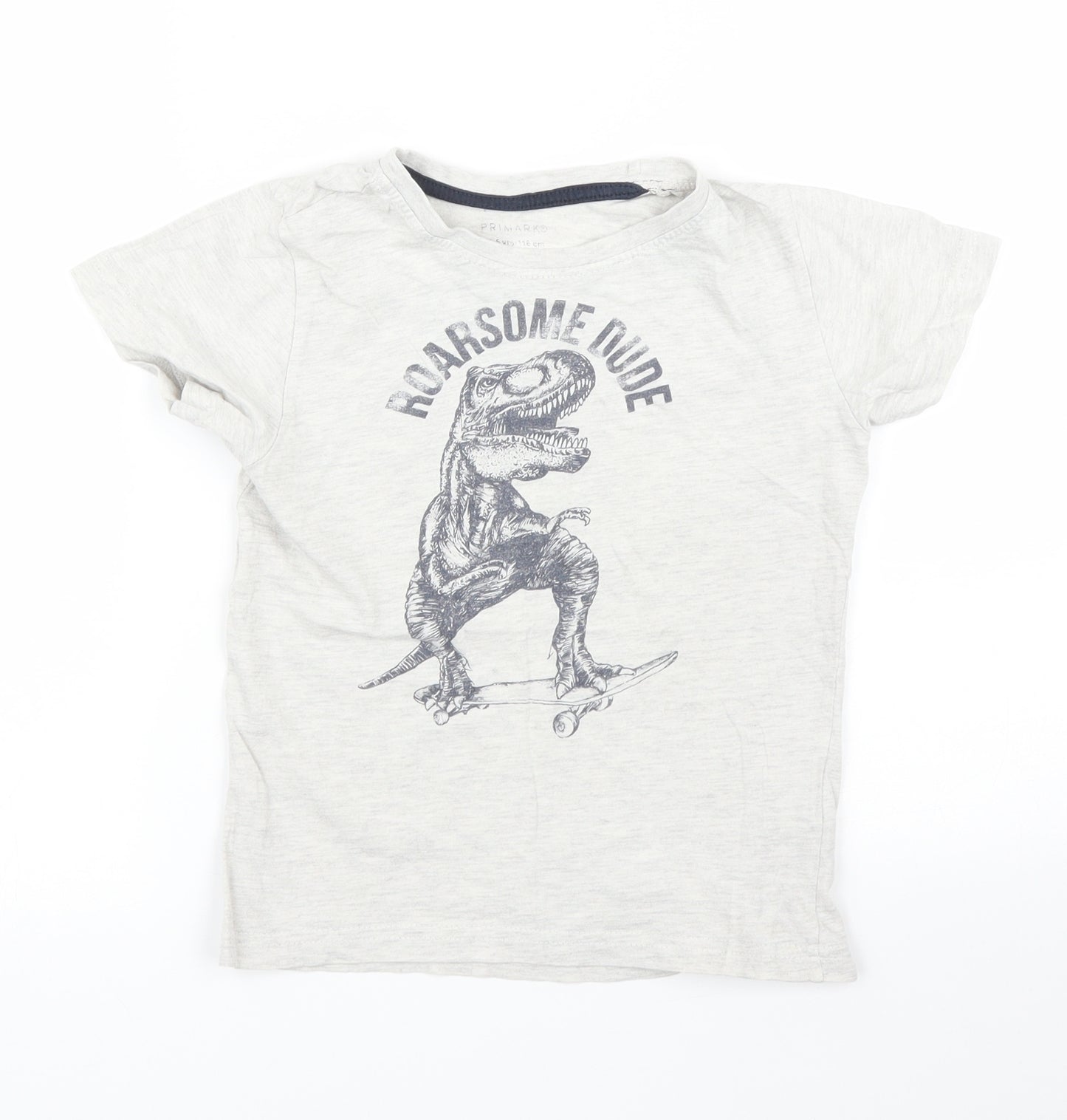 Primark Boys Beige  Rayon Basic T-Shirt Size 5 Years