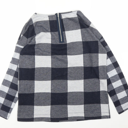 NEXT Womens Blue Check  Basic Blouse Size 6