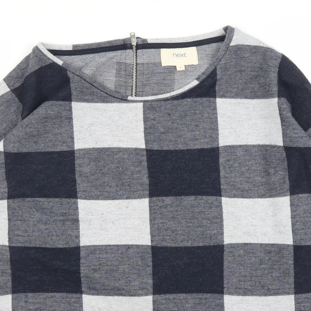 NEXT Womens Blue Check  Basic Blouse Size 6