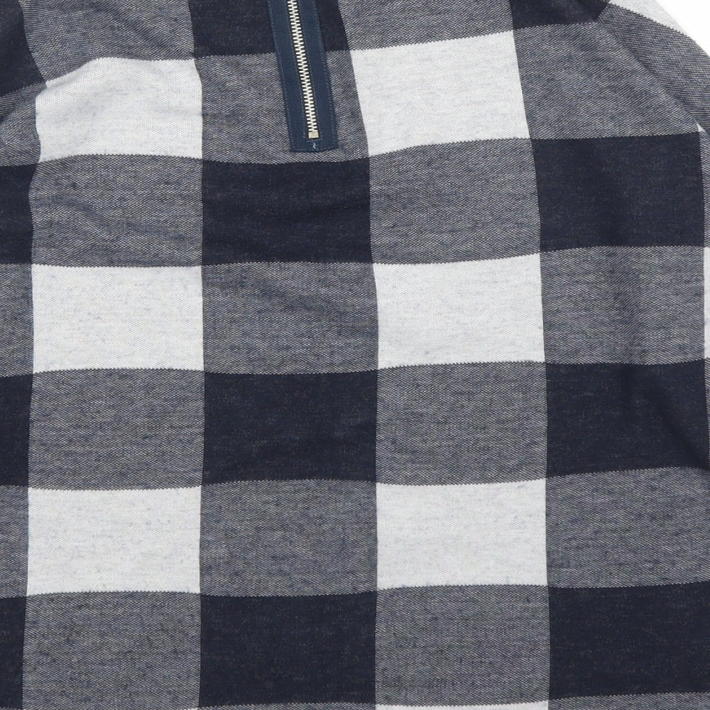NEXT Womens Blue Check  Basic Blouse Size 6