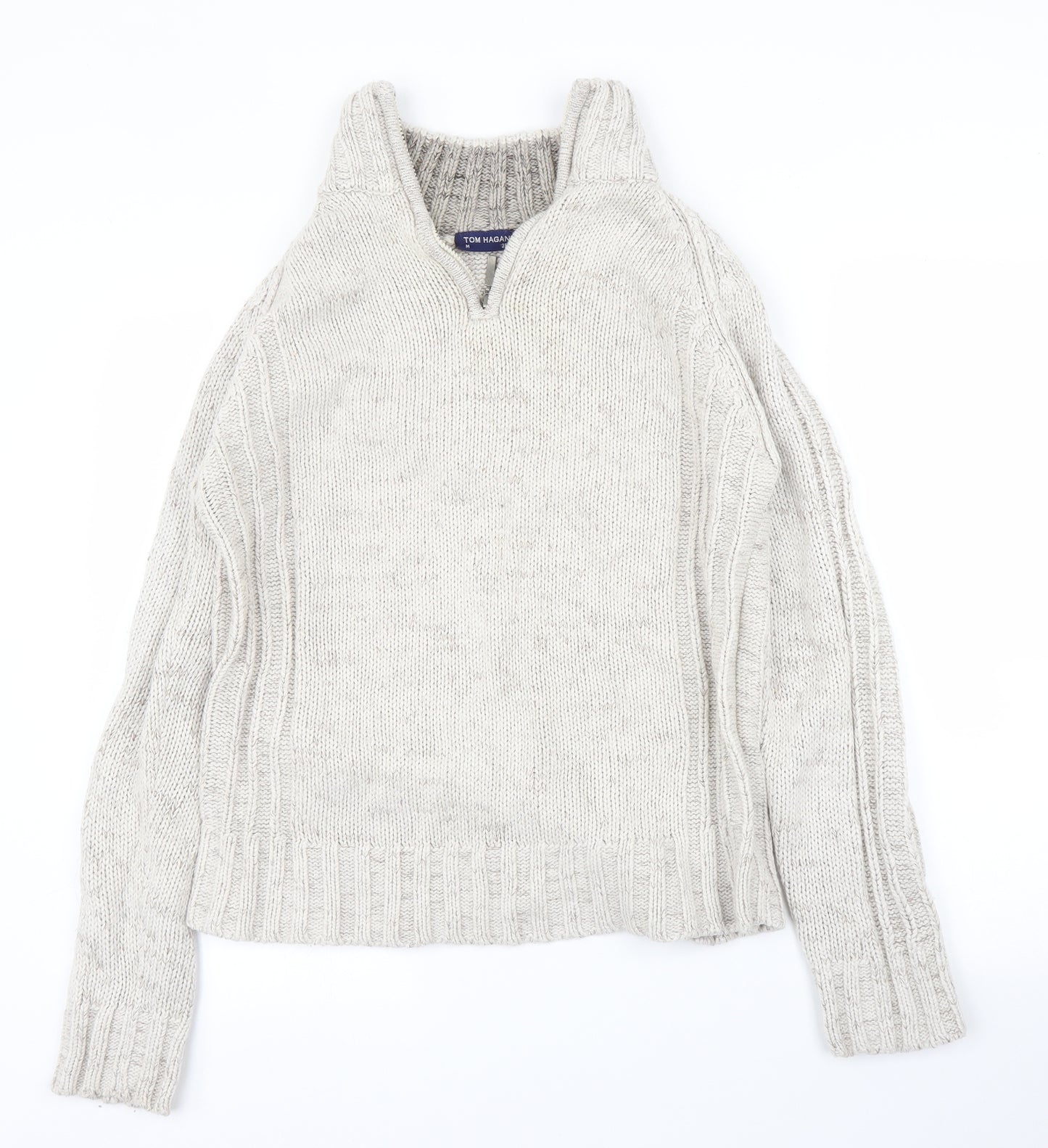 Tom Hagan Mens Beige   Pullover Jumper Size M