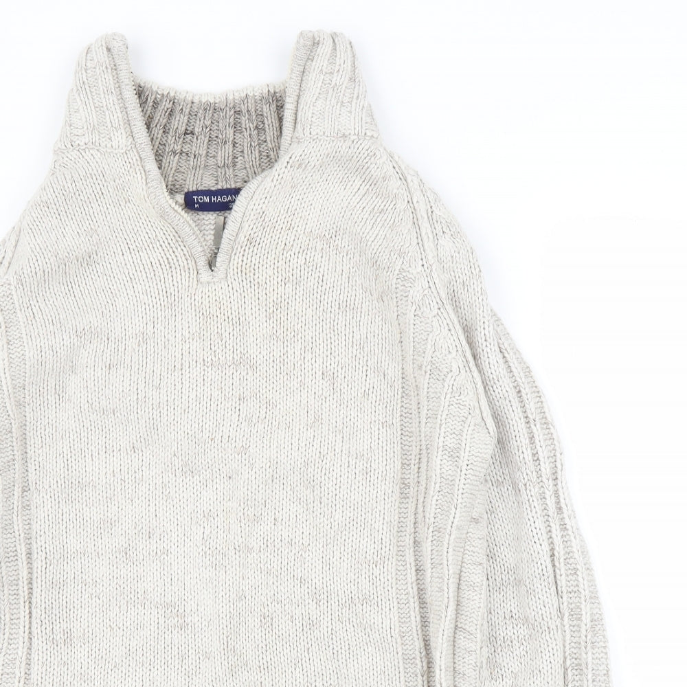 Tom Hagan Mens Beige   Pullover Jumper Size M