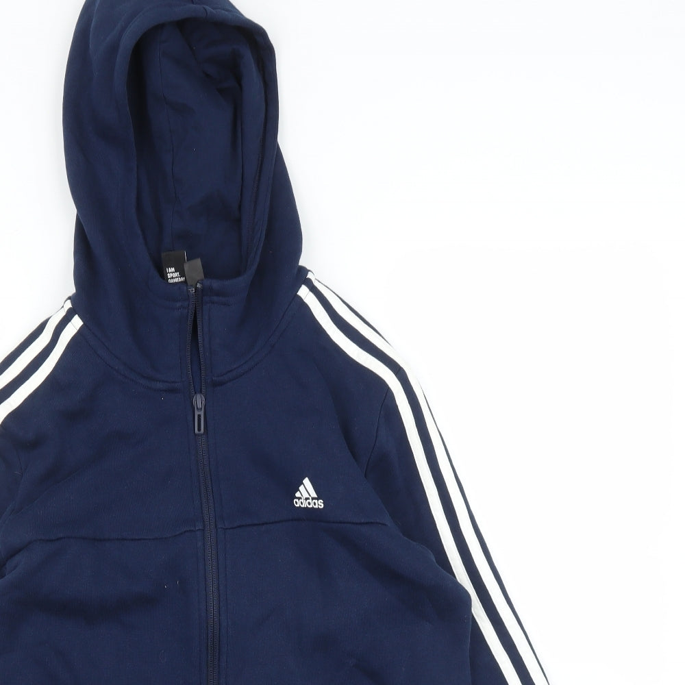 adidas Boys Blue   Full Zip Hoodie Size 13 Years