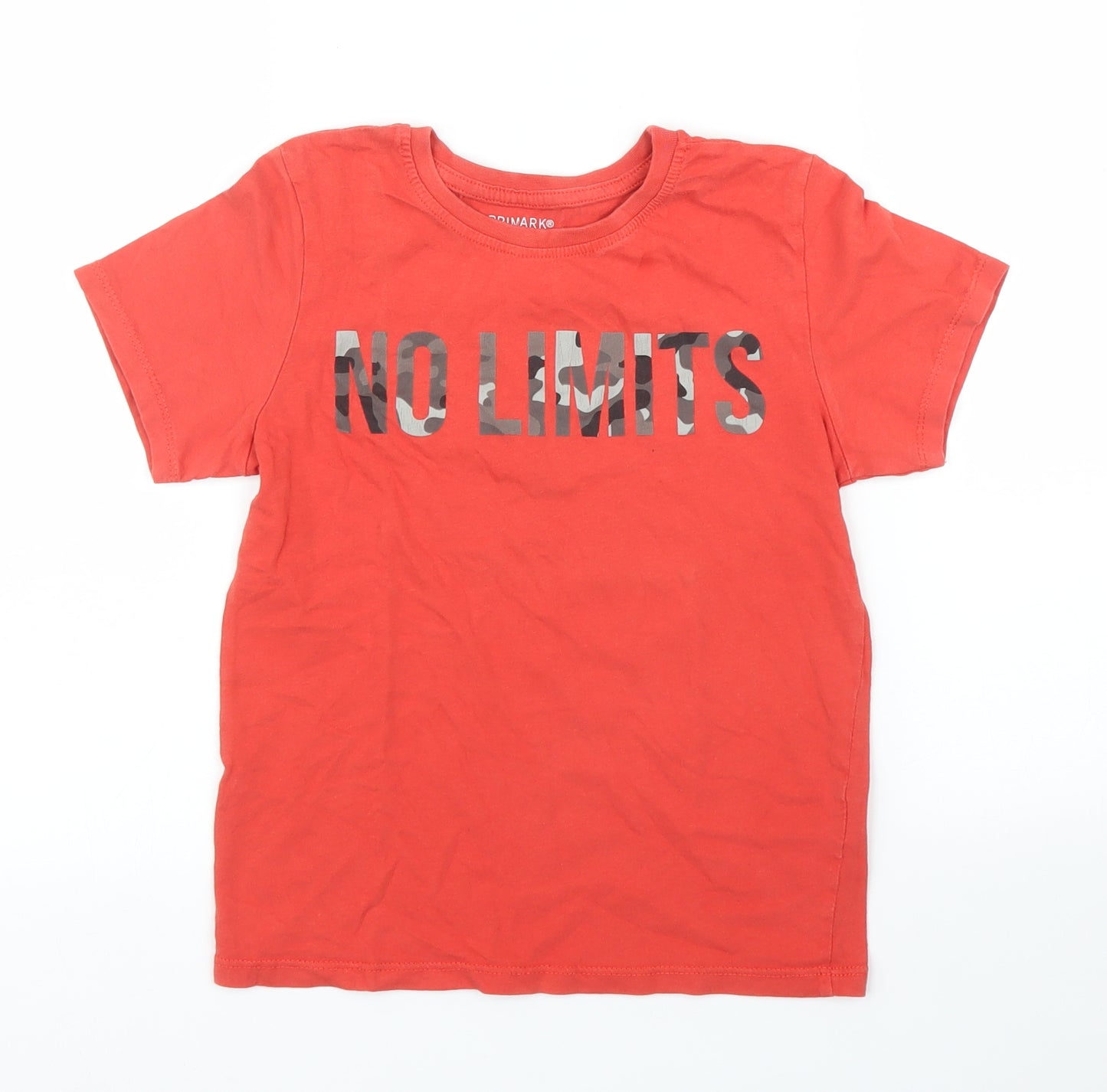 Primark Boys Red   Basic T-Shirt Size 7 Years