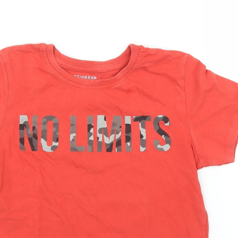 Primark Boys Red   Basic T-Shirt Size 7 Years