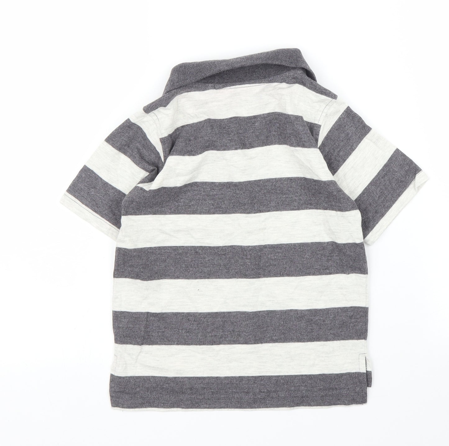 Hullabaloo Boys Grey Striped  Basic Polo Size 5 Years