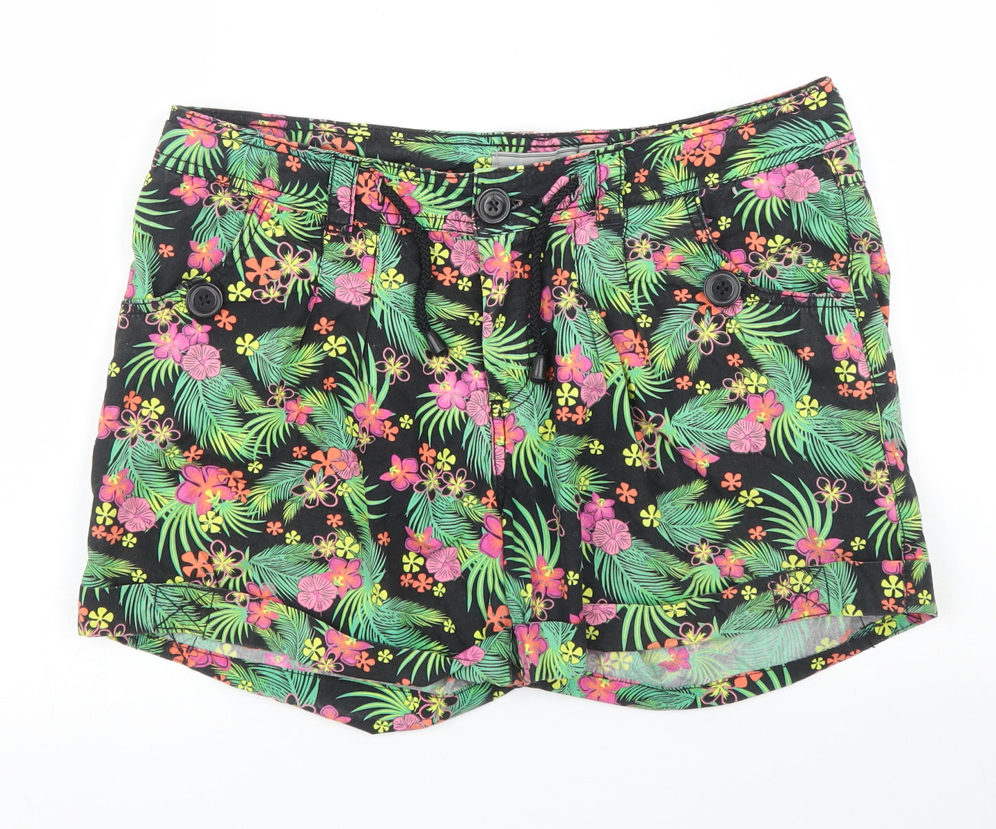 Dunnes Womens Green Floral  Bermuda Shorts Size 12