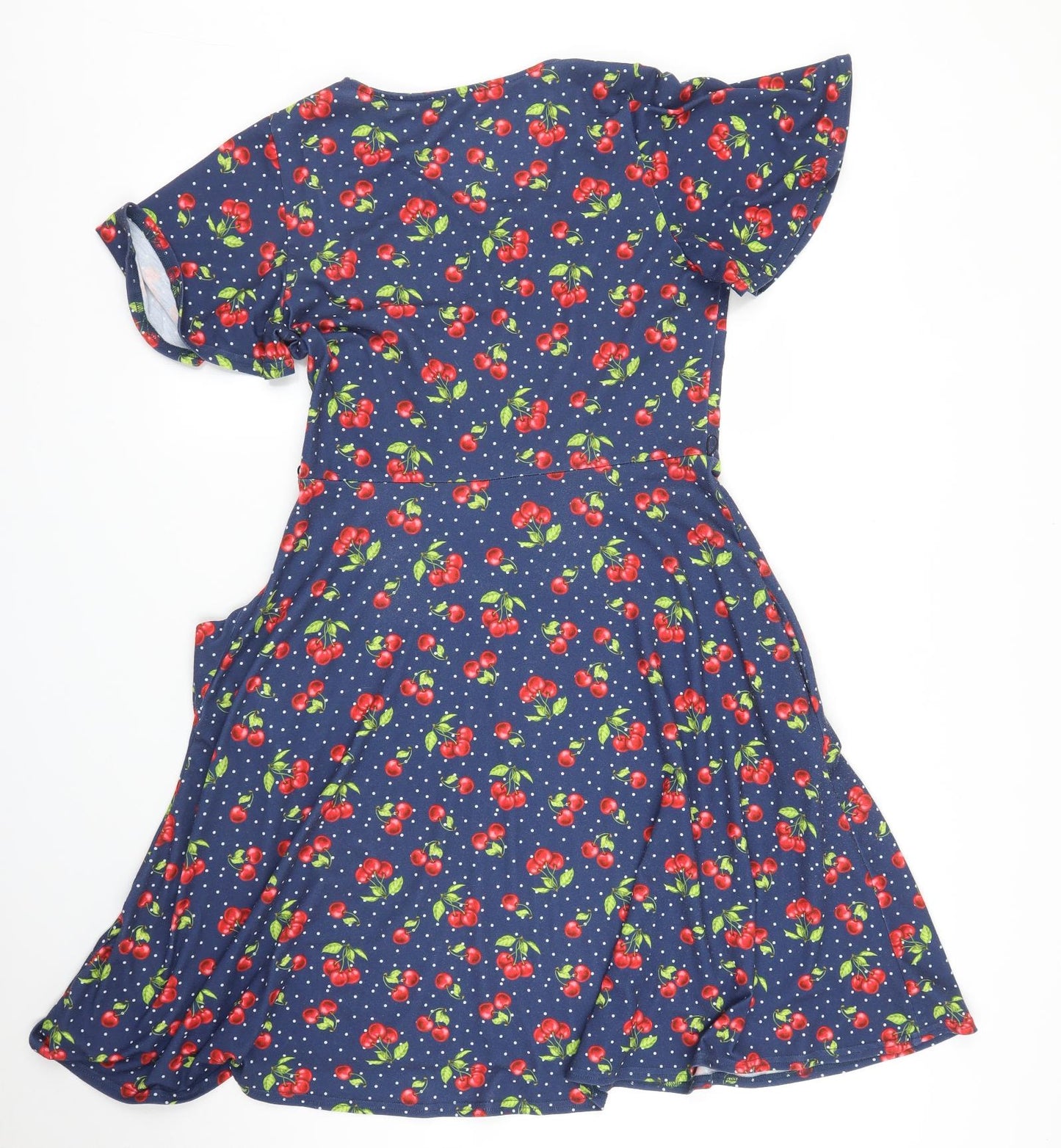 Popsy Womens Blue Floral  A-Line  Size M