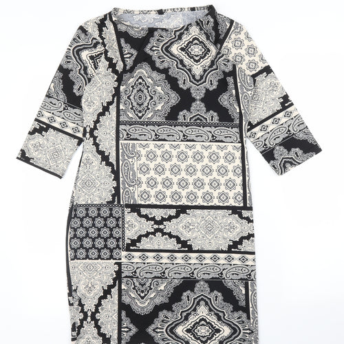 Preworn Womens Beige Paisley  A-Line  Size 14