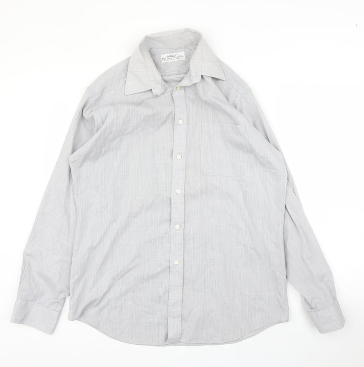 St Michael Mens Grey Button-Up Size 15.5