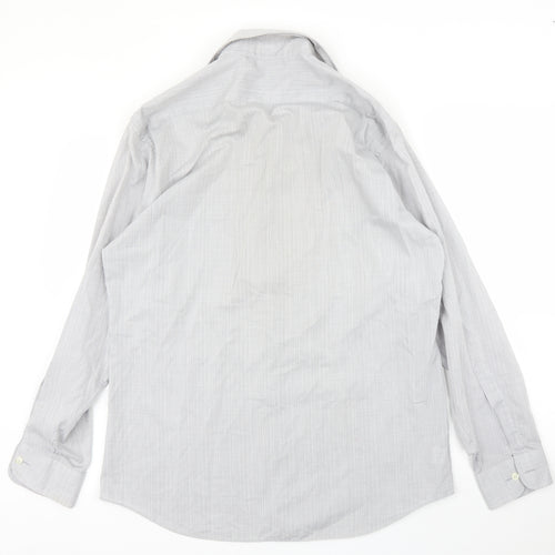 St Michael Mens Grey    Button-Up Size 15.5