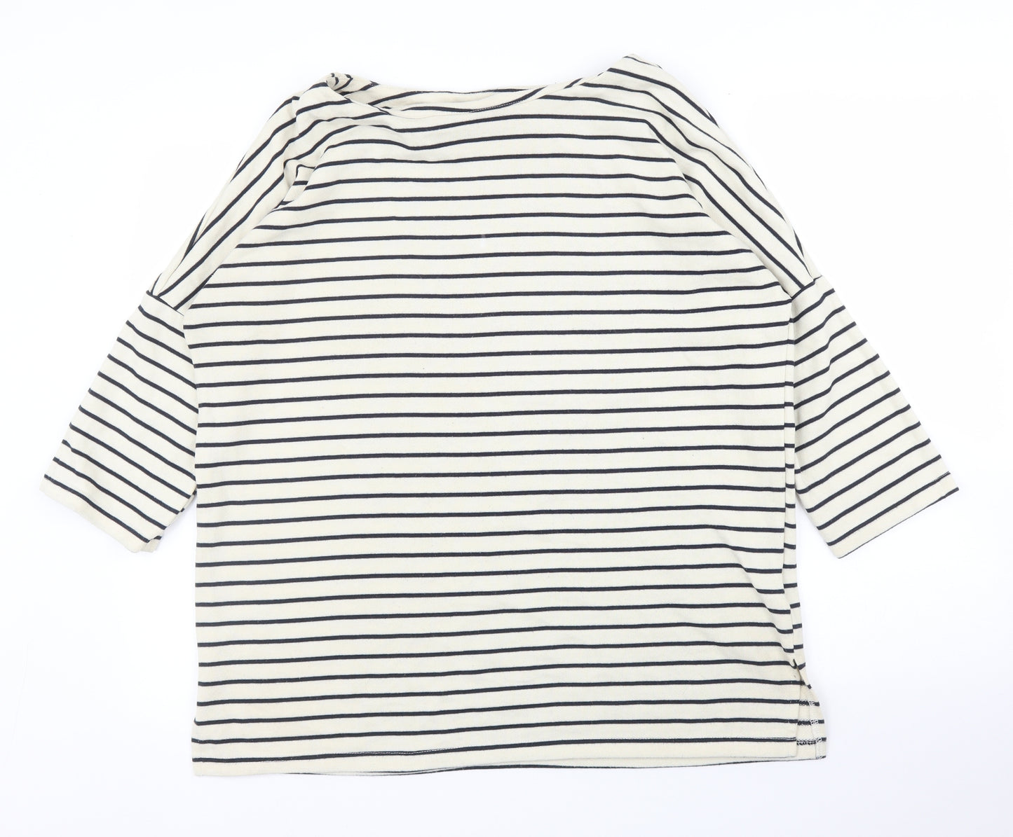Vera Moda Womens Beige Striped  Basic T-Shirt Size L