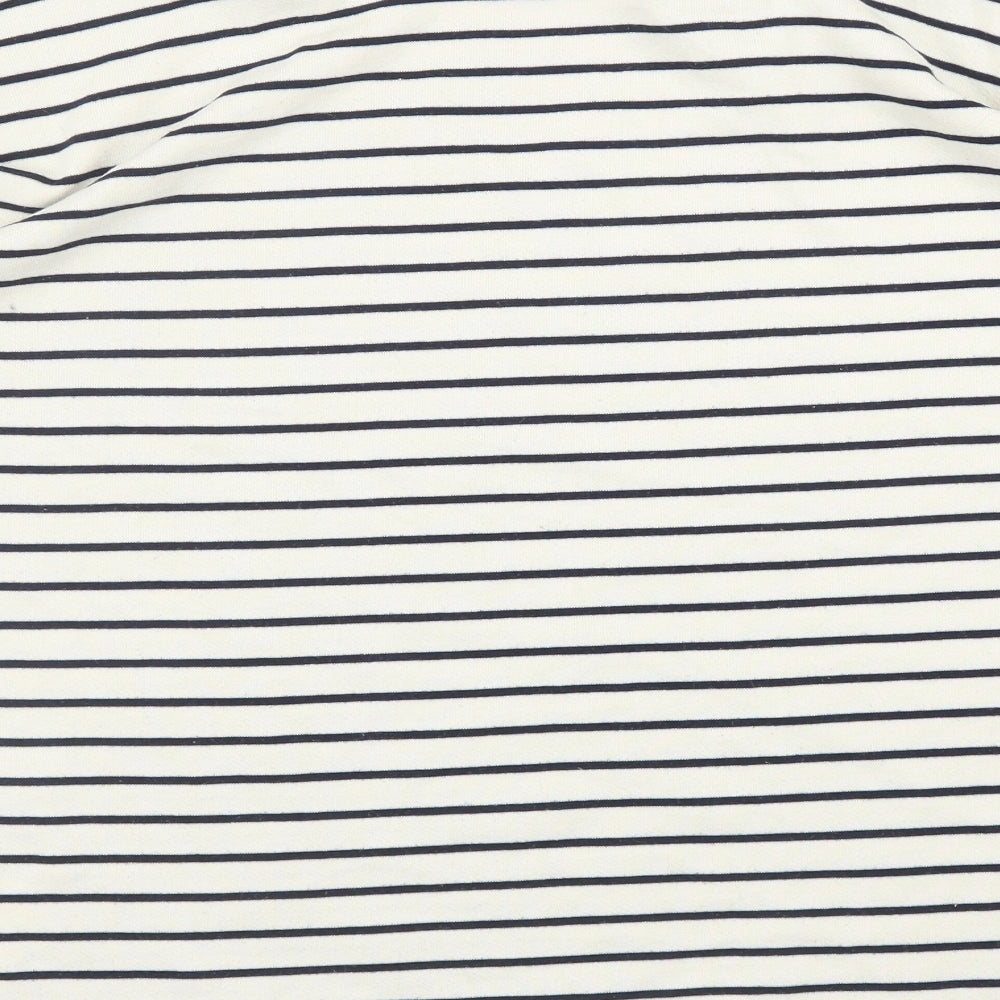 Vera Moda Womens Beige Striped  Basic T-Shirt Size L