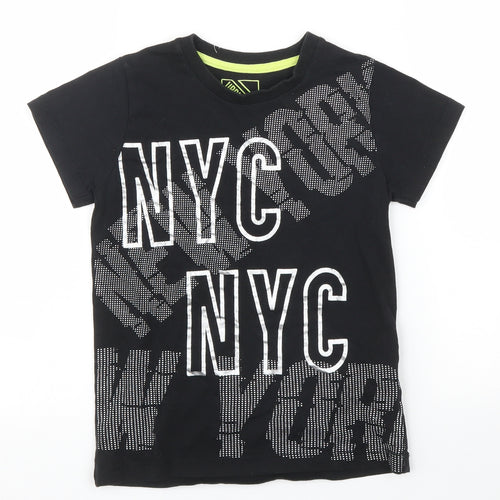 Matalan Girls Black   Basic T-Shirt Size 7 Years